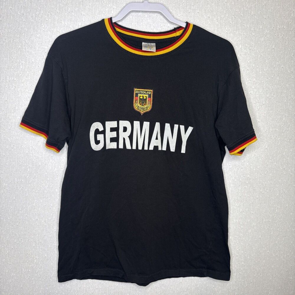 Vintage Germany Soccer T Shirt Mens Size Large Black Crest National Team Graphi